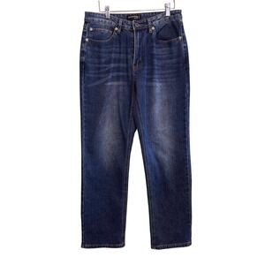 & Everything Denim Mens Dark Wash Casual Work Straight Leg Jeans Blue Size 31X30